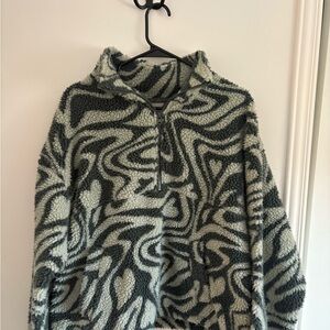 Zebra Print Fleece Pullover